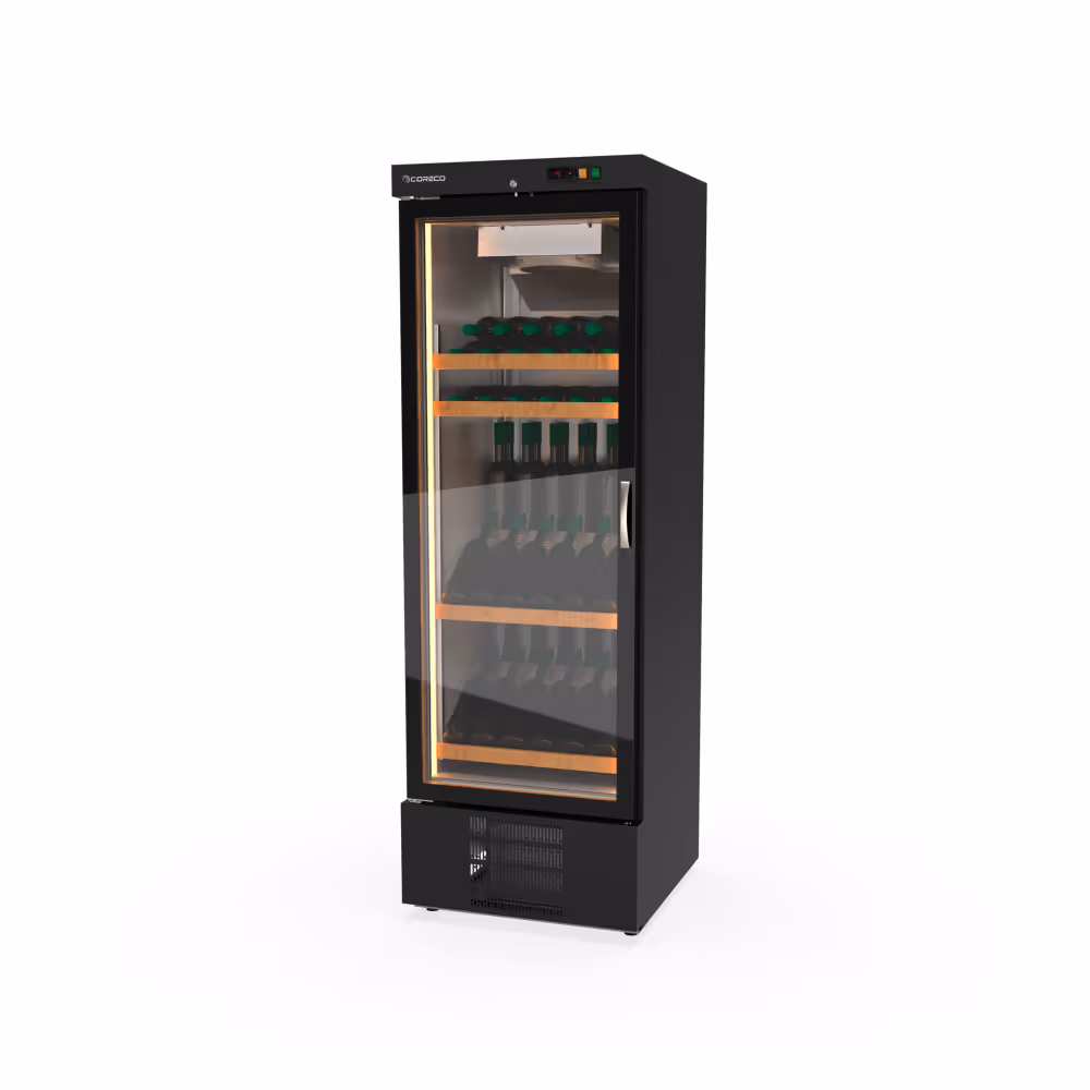 Coreco EBRW-751 Wine Display Cooler Black with Single Glass Door