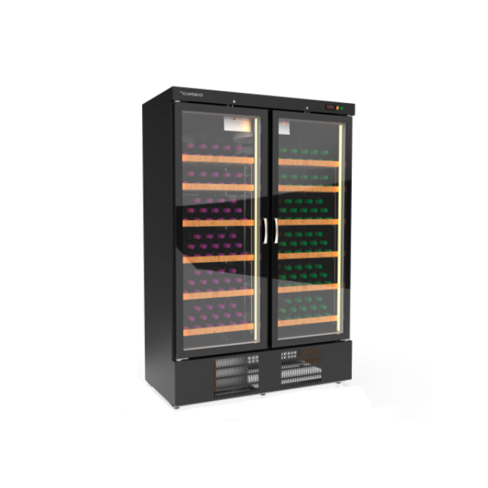 Coreco EBRW-1302 Wine Display Cooler Black with Double Glass Doors