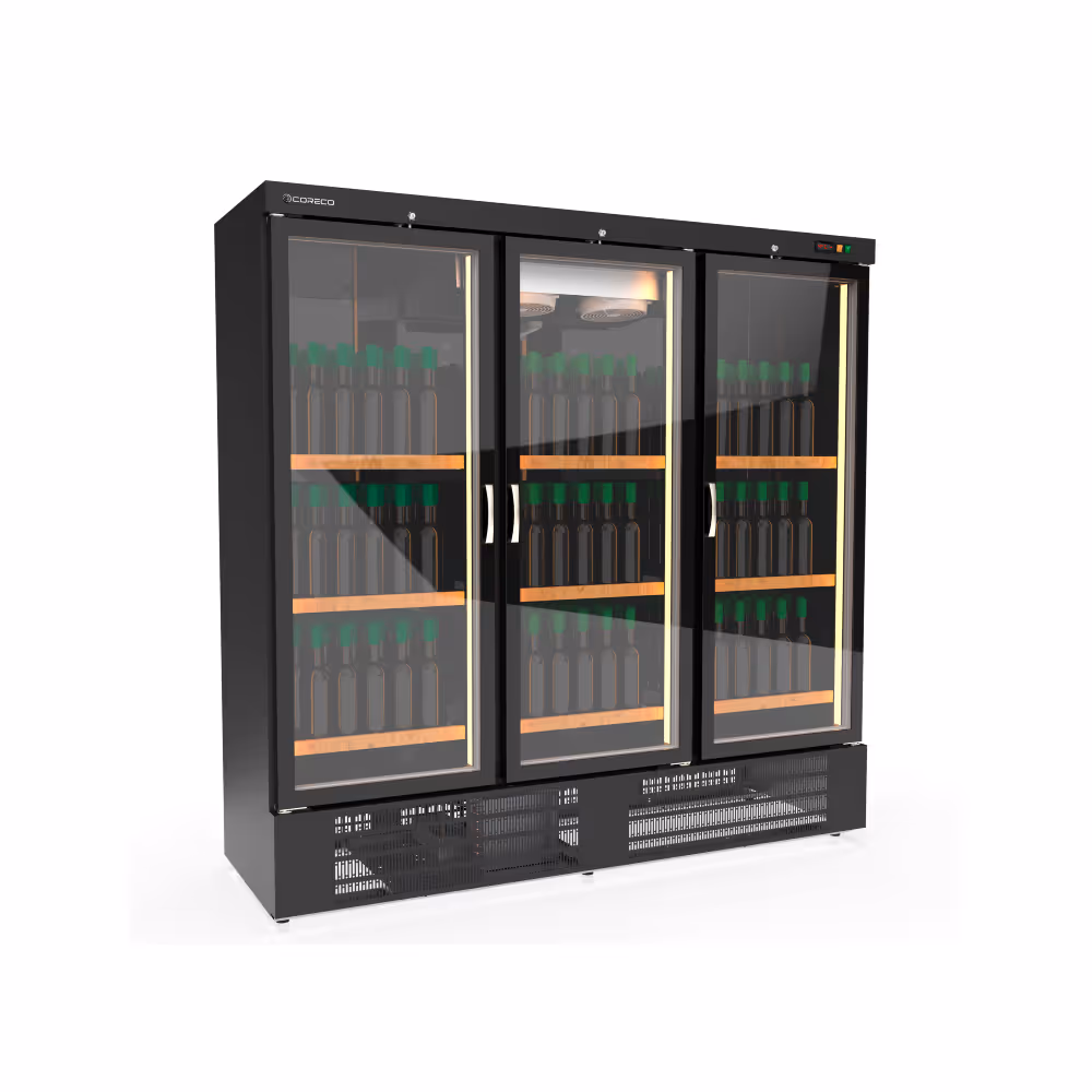 Coreco EBRW-2003 Wine Display Cooler Black with Triple Glass Doors