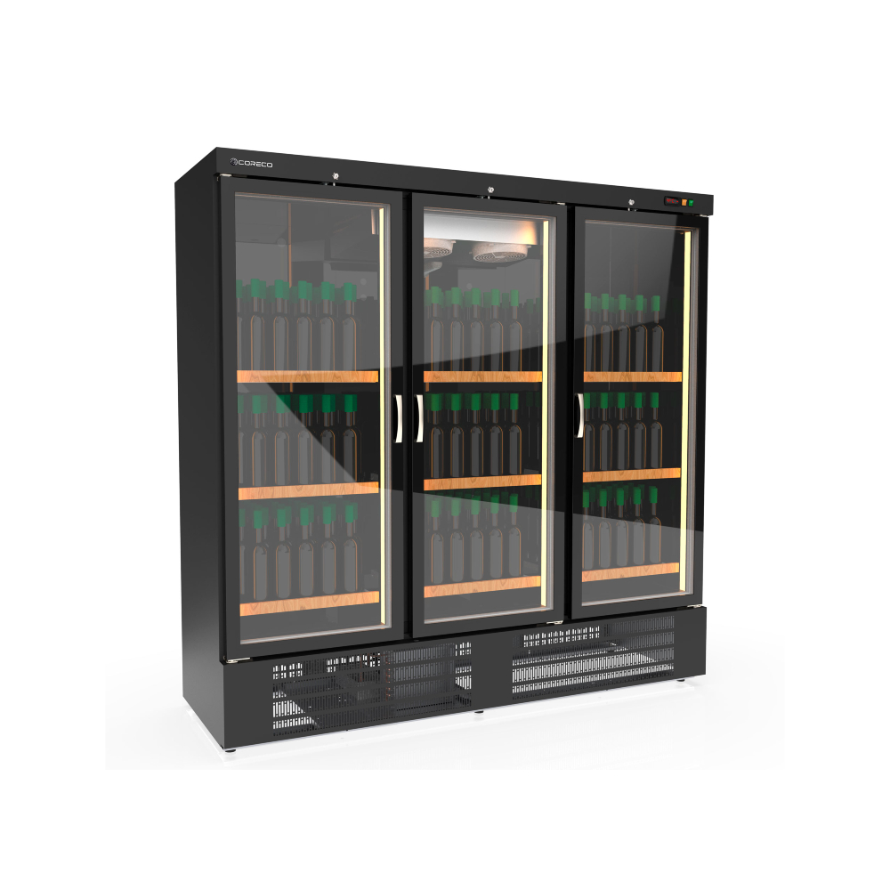 Coreco EBRW-2003 Wine Display Cooler Black with Triple Glass Doors