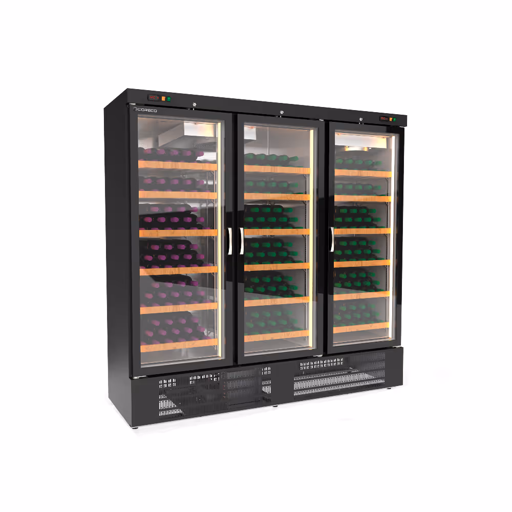 Coreco EBRW-2003/2 Wine Display Cooler Black Dual Zone with Glass Doors