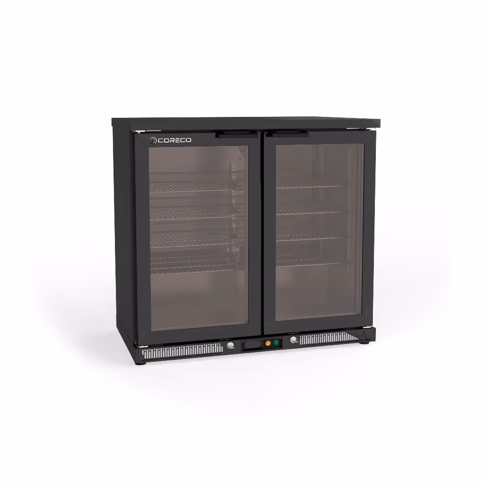 Coreco ERHW-L Back Bar Wine Display Cooler Anthracite Grey with Hinged Glass Doors