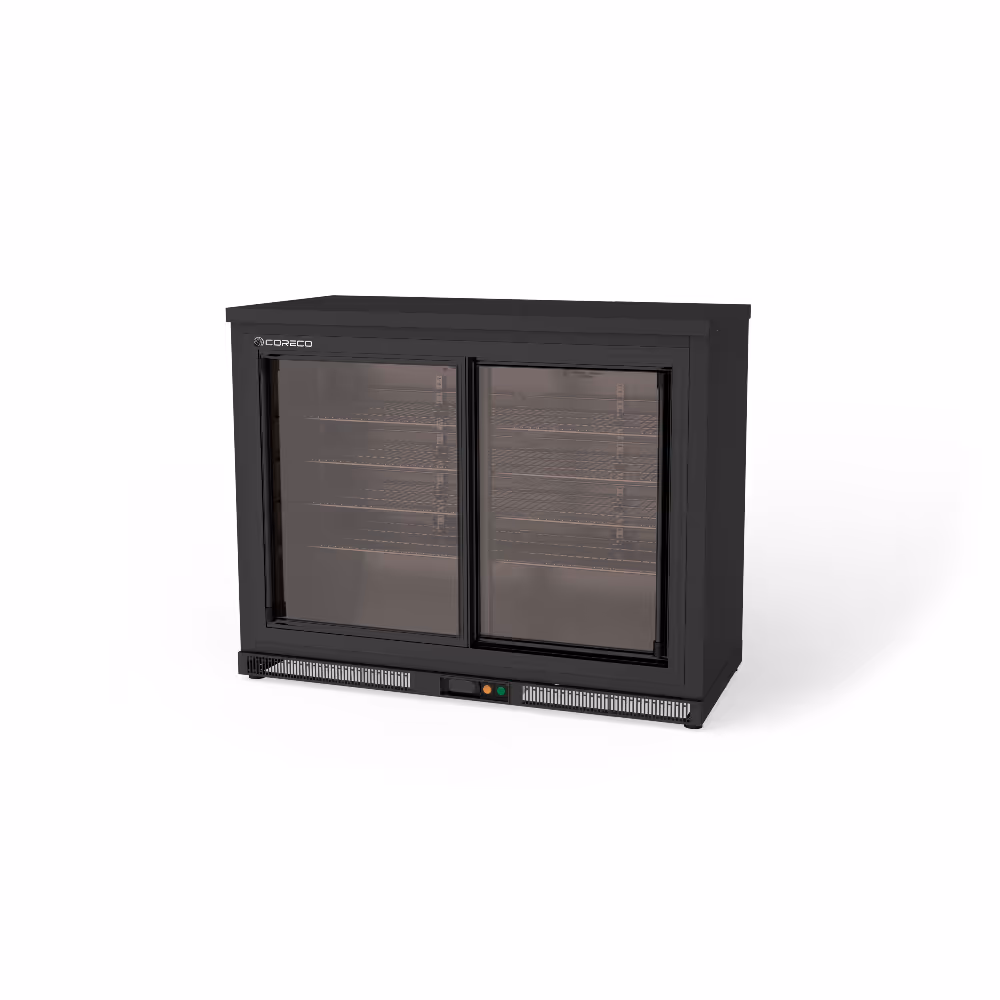 Coreco ERHWS-L Back Bar Wine Display Cooler Anthracite Grey with Sliding Glass Doors