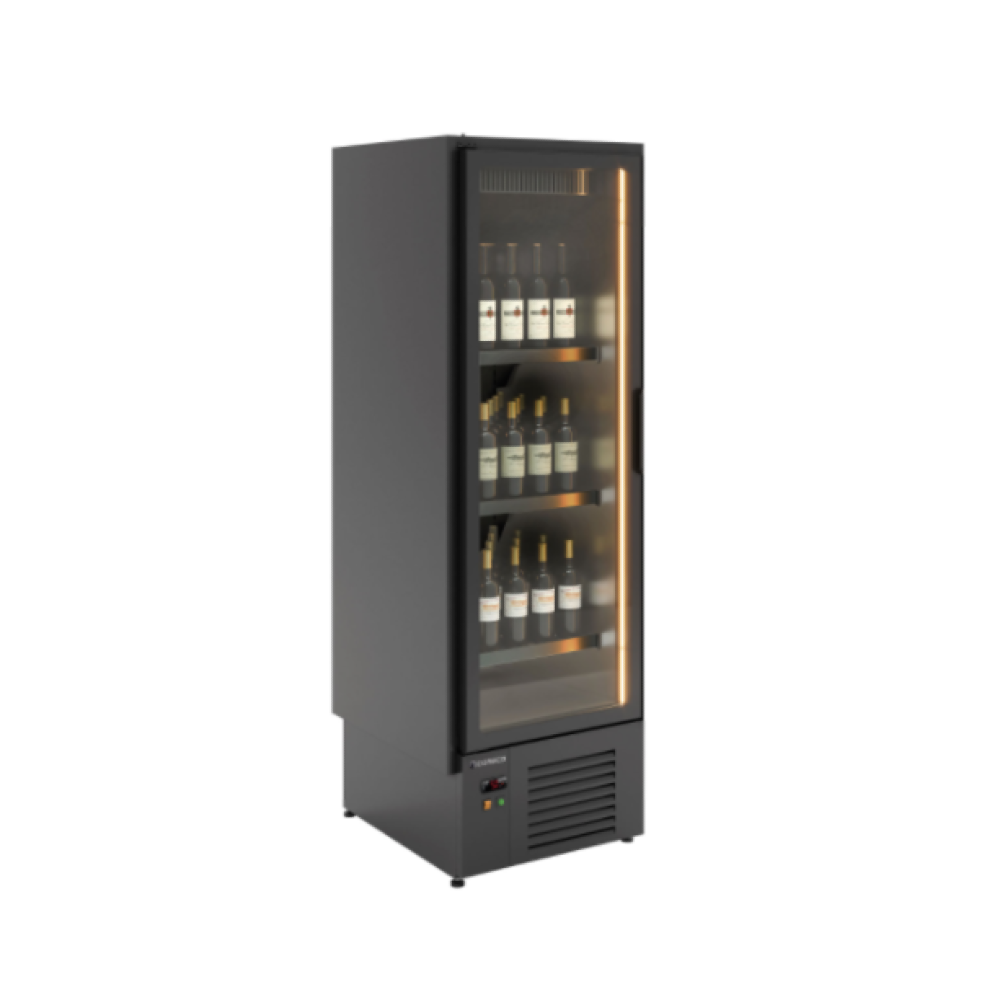 Coreco CEFIW-1R Wine Vertical Display Cooler Black with Glass Door