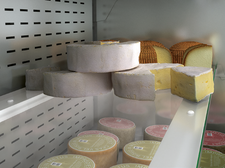 Coreco CEFILQ-3R Refrigerated Cheese Display with Glass Doors