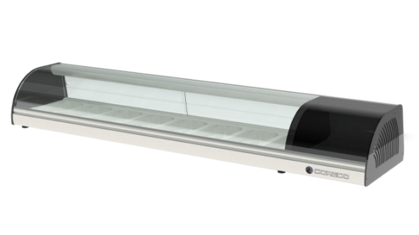 Coreco BCC-I Refrigerated Tapas Display GN 1/3-40 with Curved Glass