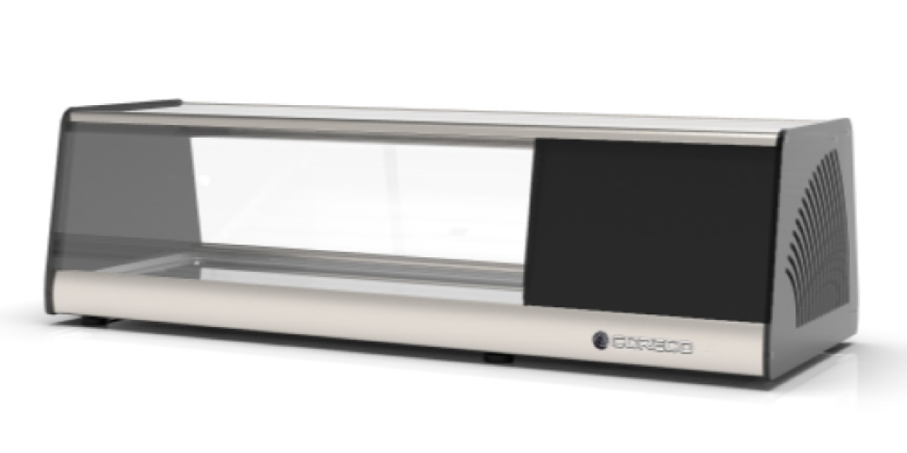 Coreco BPL-I Refrigerated Tapas Display Stainless Steel Base with Straight Glass