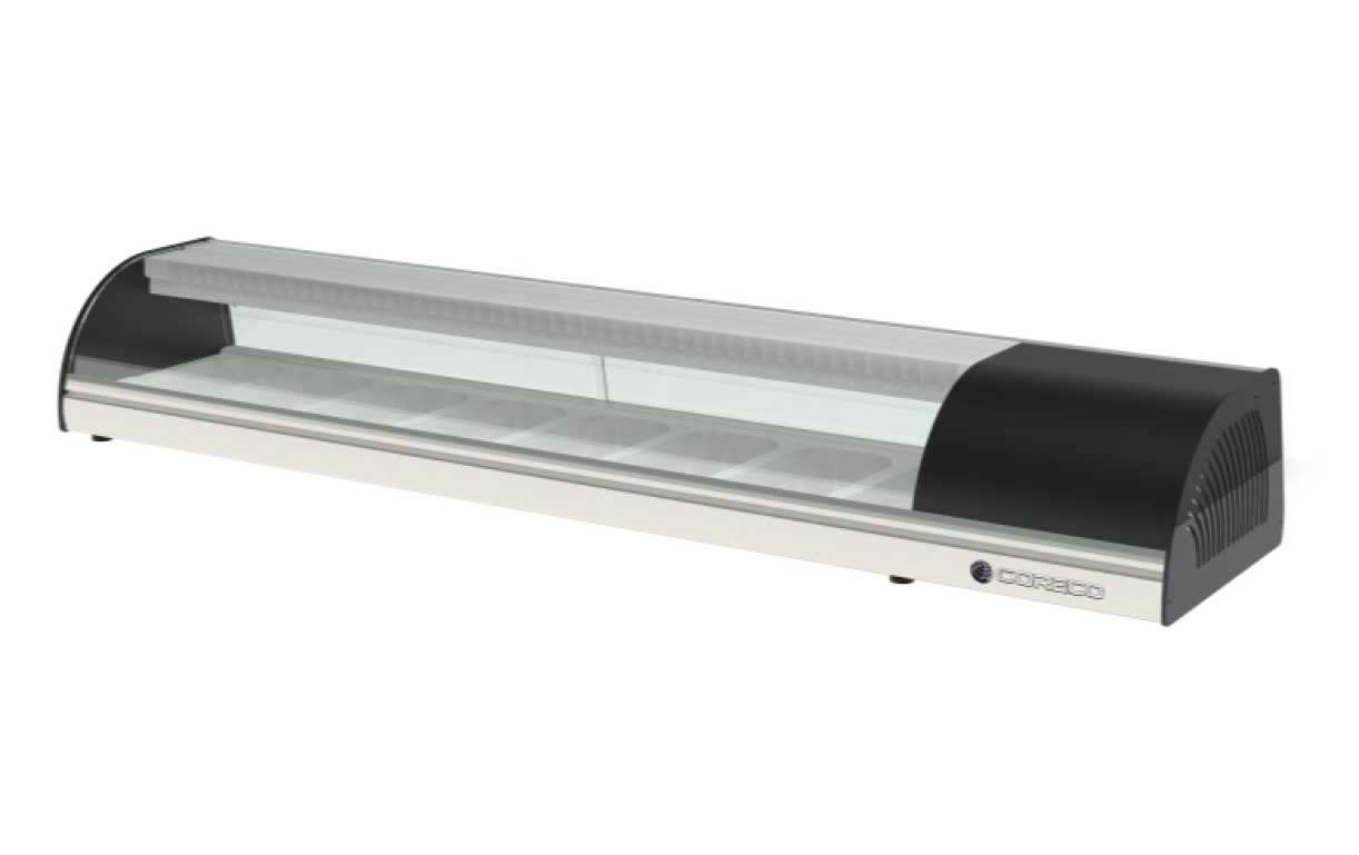 Coreco BCCS-I Refrigerated Sushi Display GN 1/3-40 with Curved Glass