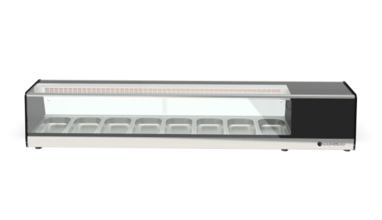 Coreco BPCS-I Refrigerated Sushi Display GN 1/3-40 with Straight Glass