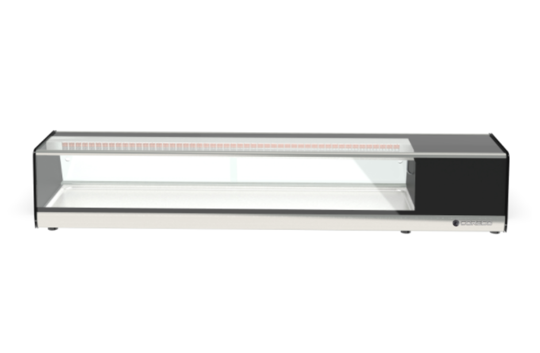 Coreco BPS-I Refrigerated Sushi Display Stainless Steel Base with Straight Glass
