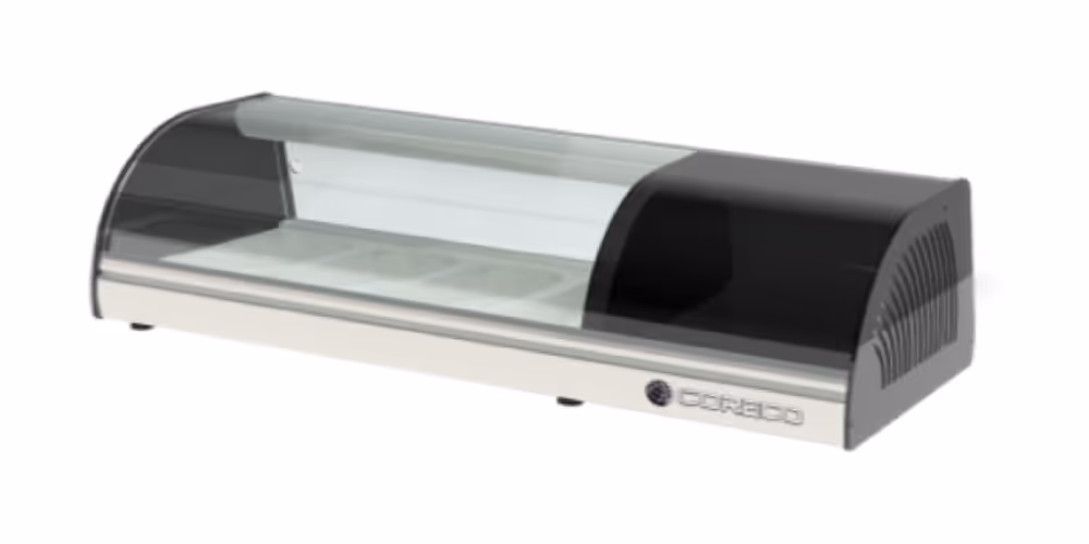 Coreco BCC-I Refrigerated Tapas Display GN 1/3-40 with Curved Glass