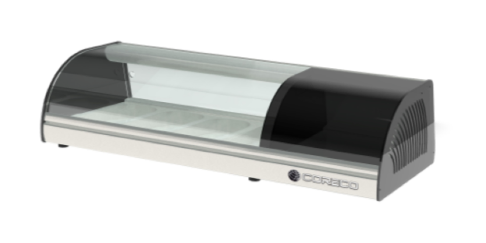 Coreco BCC-I Refrigerated Tapas Display GN 1/3-40 with Curved Glass
