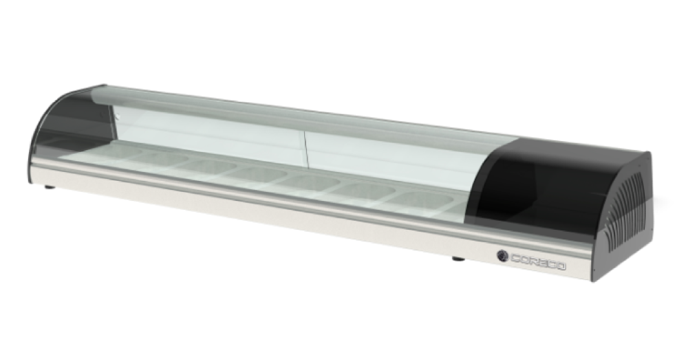 Coreco BCC-I Refrigerated Tapas Display GN 1/3-40 with Curved Glass