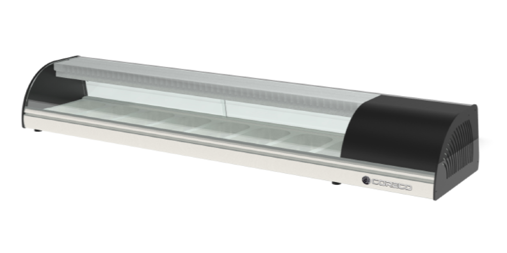 Coreco BCCS-I Refrigerated Sushi Display GN 1/3-40 with Curved Glass