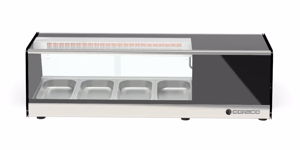 Coreco BPCS-I Refrigerated Sushi Display GN 1/3-40 with Straight Glass