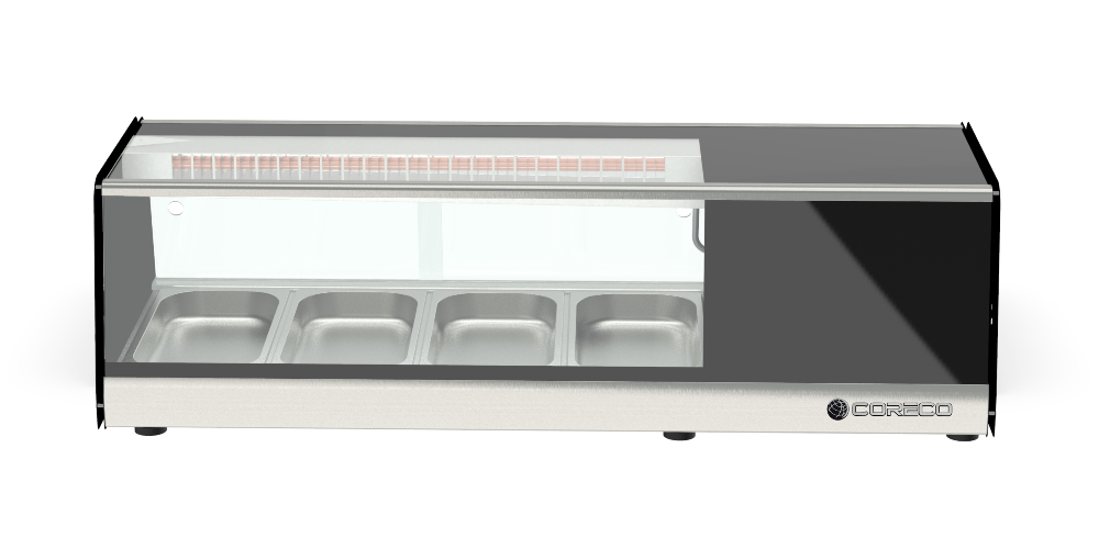 Coreco BPCS-I Refrigerated Sushi Display GN 1/3-40 with Straight Glass