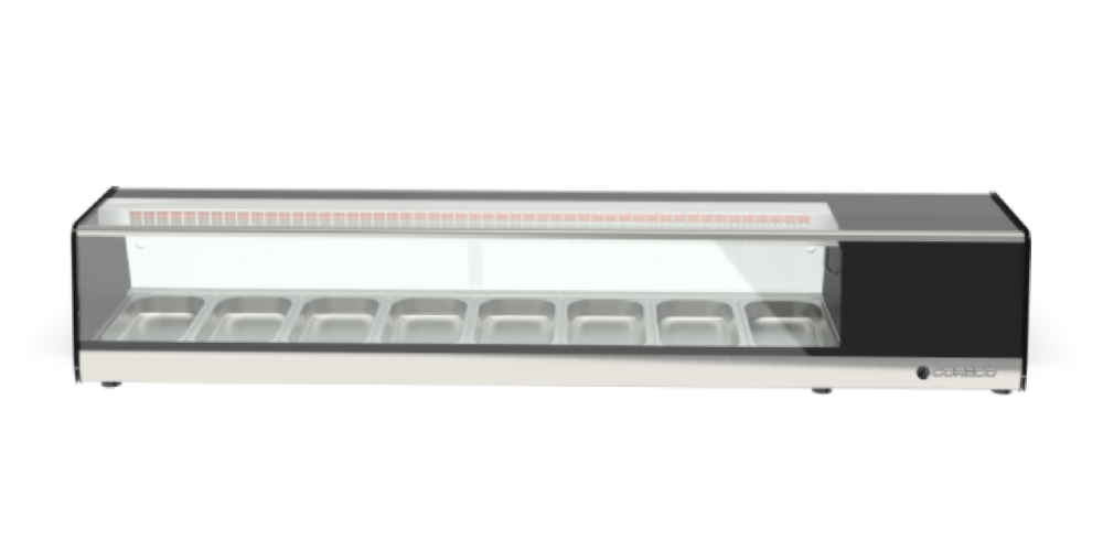 Coreco BPCS-I Refrigerated Sushi Display GN 1/3-40 with Straight Glass