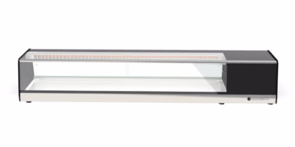 Coreco BPS-I Refrigerated Sushi Display Stainless Steel Base with Straight Glass
