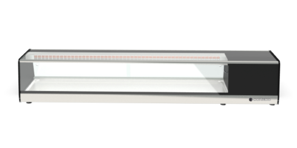 Coreco BPS-I Refrigerated Sushi Display Stainless Steel Base with Straight Glass