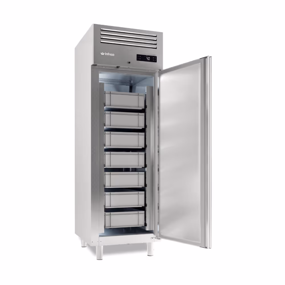 Infrico AGB701 Fish Slimline Fridge Upright Solid Single Door