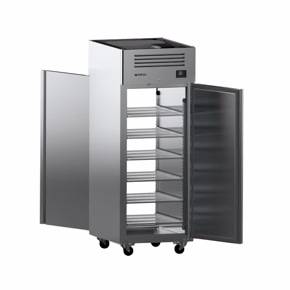 Infrico AGB 701 Pass Through Slimline Fridge Upright Solid 2 Door