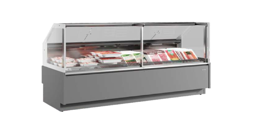 Infrico California Narrow Serve Over Counter Straight Glass Ventilated Evaporator Remote Condenser