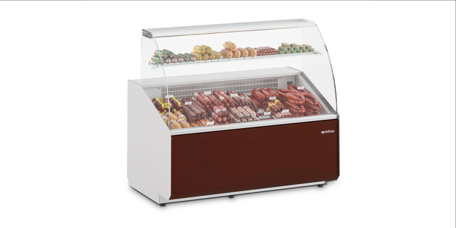 Infrico Juliet Serve Over Counter Curved Glass Static Evaporator Plug In