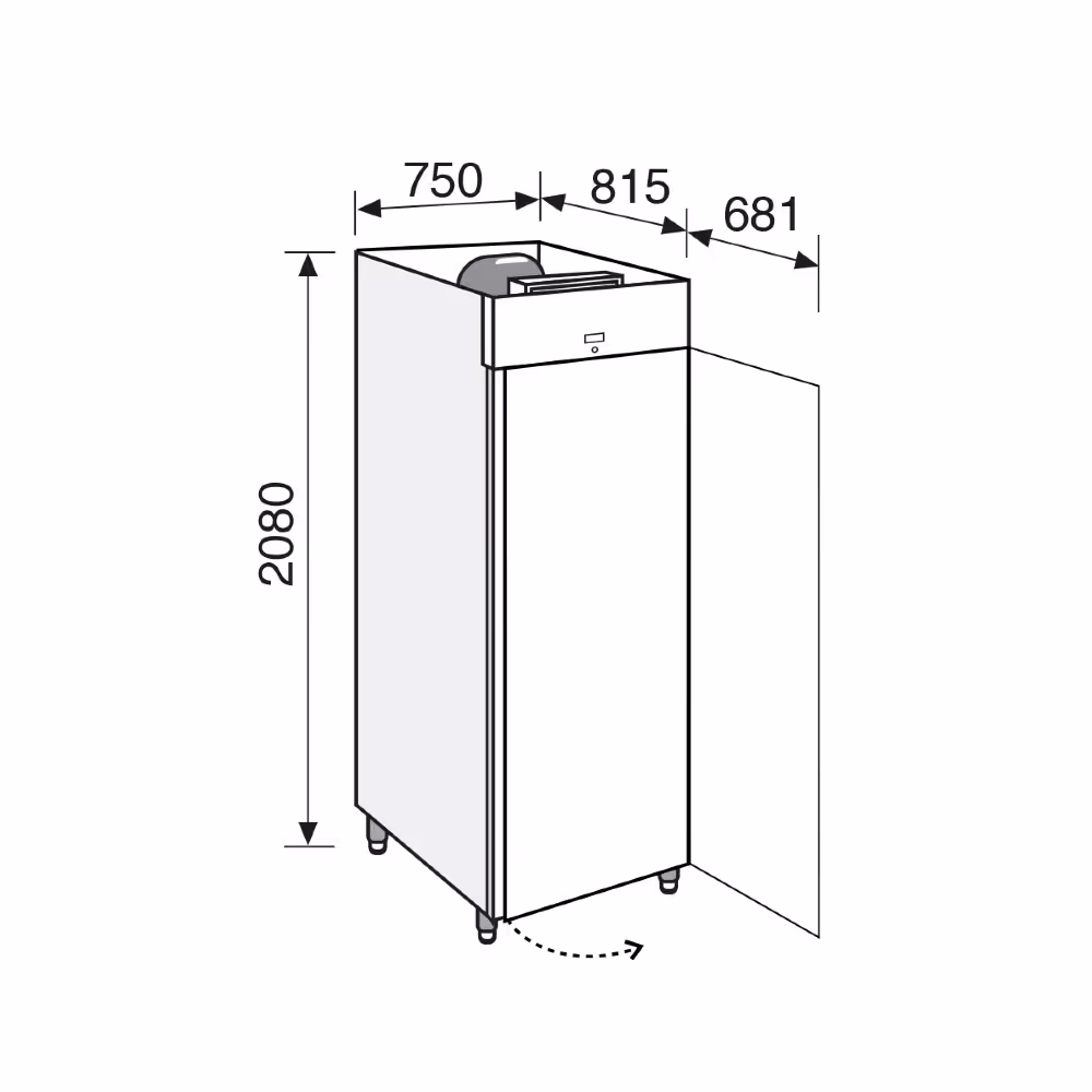 Everlasting BASIC GN2/1 Freezer Upright Solid Door 