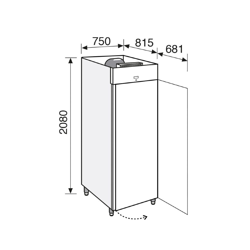 Everlasting BASIC GN2/1 Freezer Upright Solid Door 