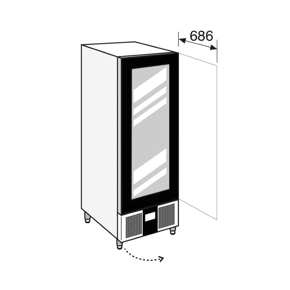 Everlasting MASTER GN2/1 Fridge Upright Glass Door
