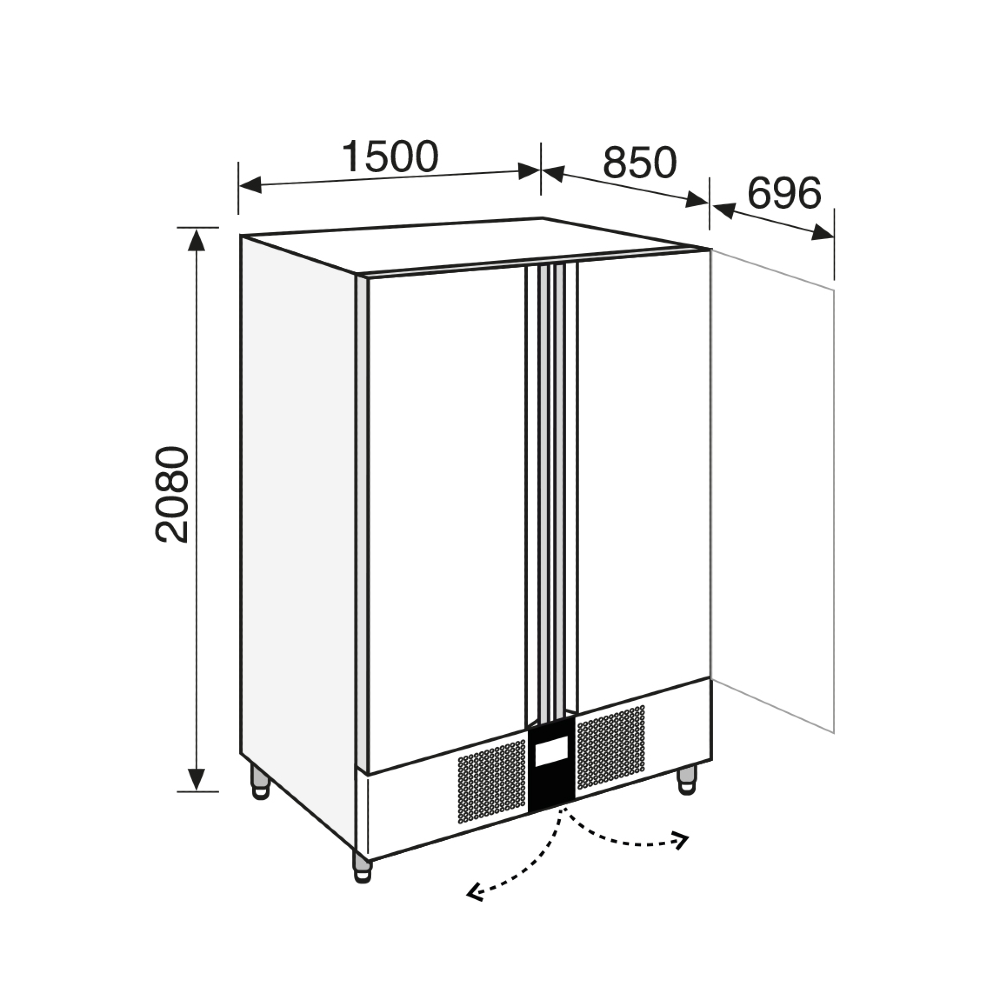 Everlasting MASTER GN2/1 Freezer Upright Double Solid Door