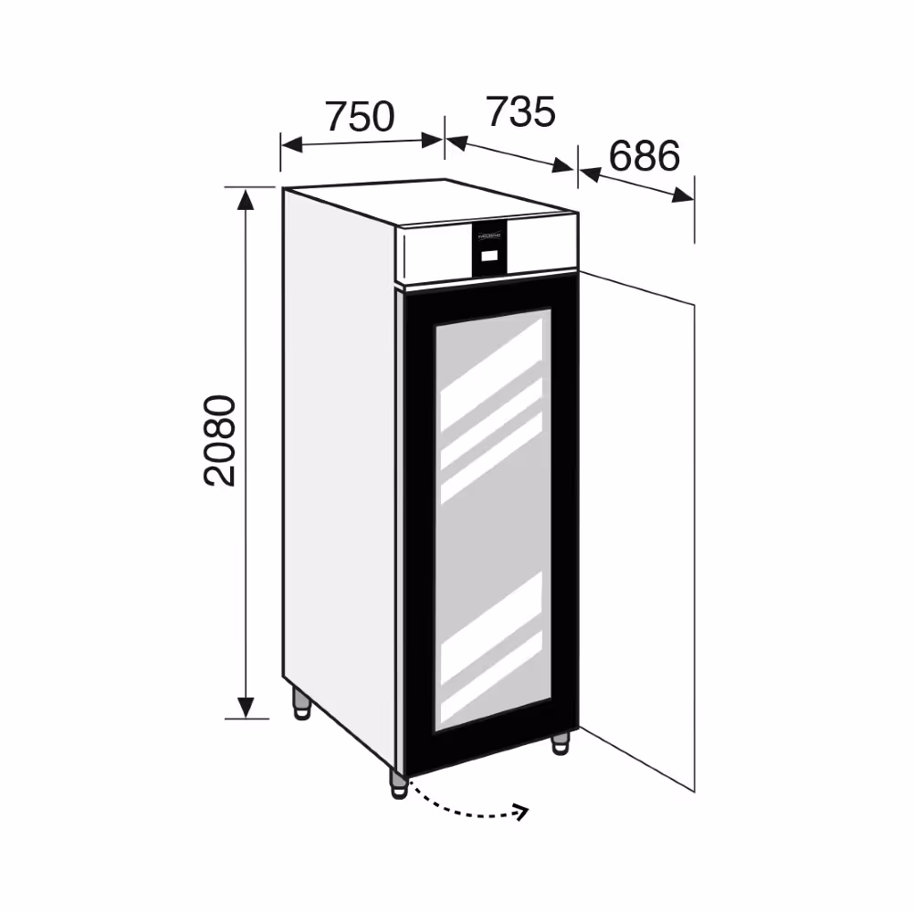 Everlasting CLASSIC 600 Fridge Upright Glass Door