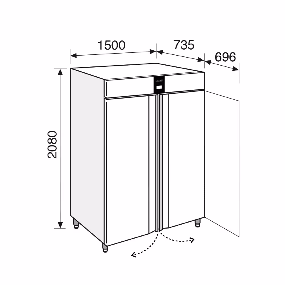 Everlasting CLASSIC 1200 Fridge Upright Solid Double Door