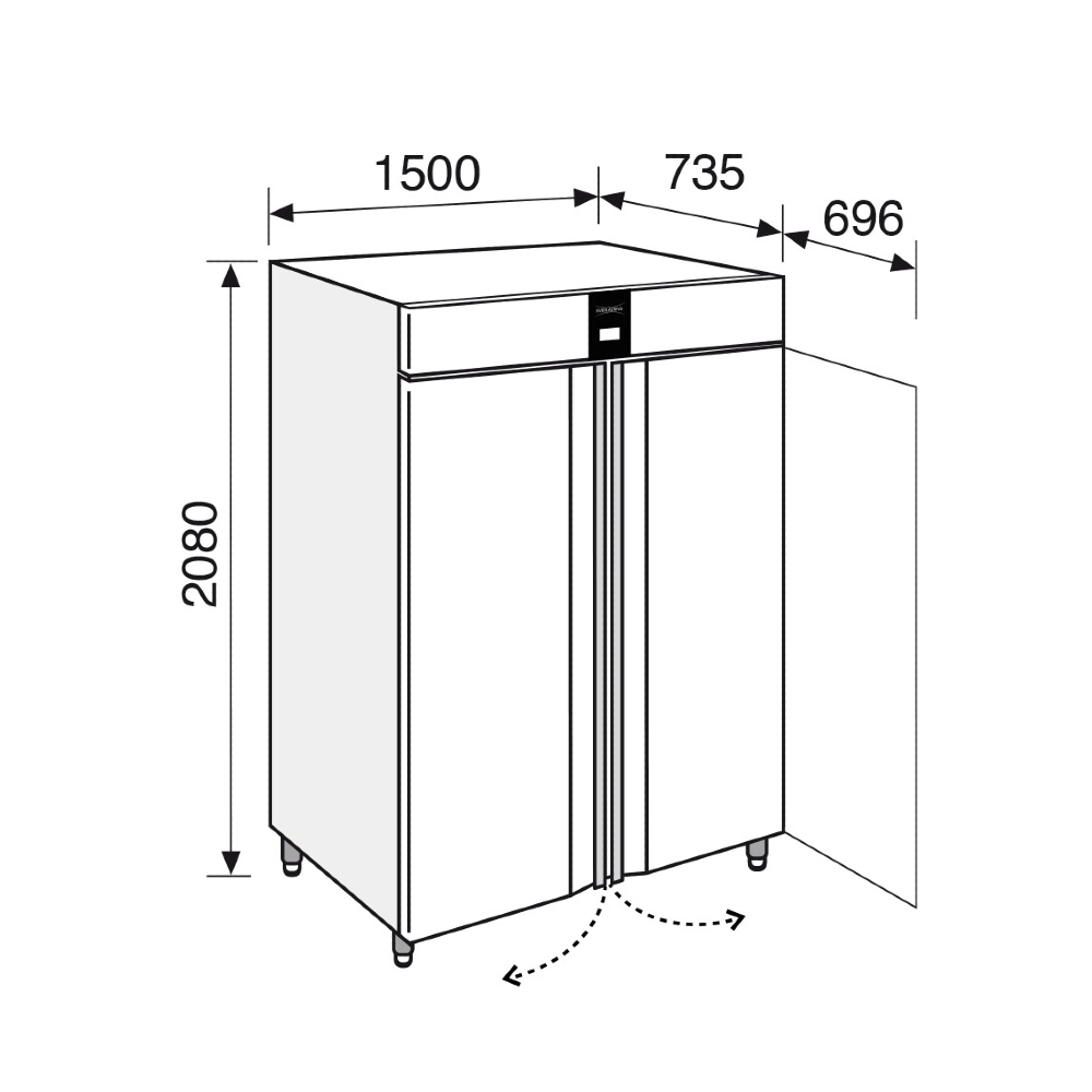 Everlasting CLASSIC 1200 Freezer Upright Solid Double Door