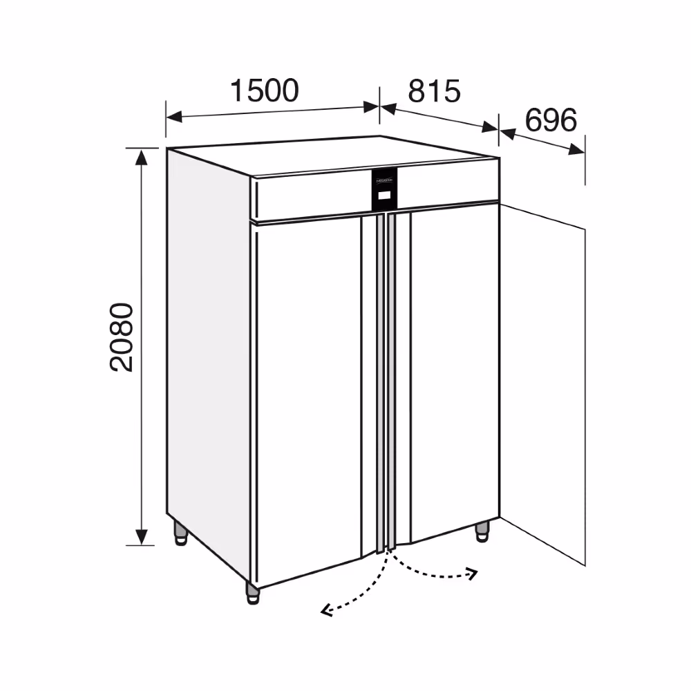 Everlasting PROFESSIONAL GN2/1 Freezer Upright Solid Double Door