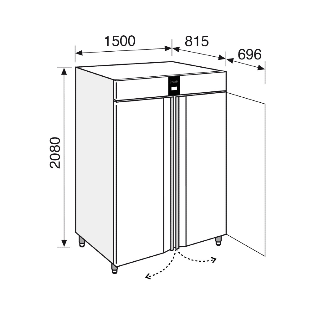 Everlasting PROFESSIONAL GN2/1 Freezer Upright Solid Double Door