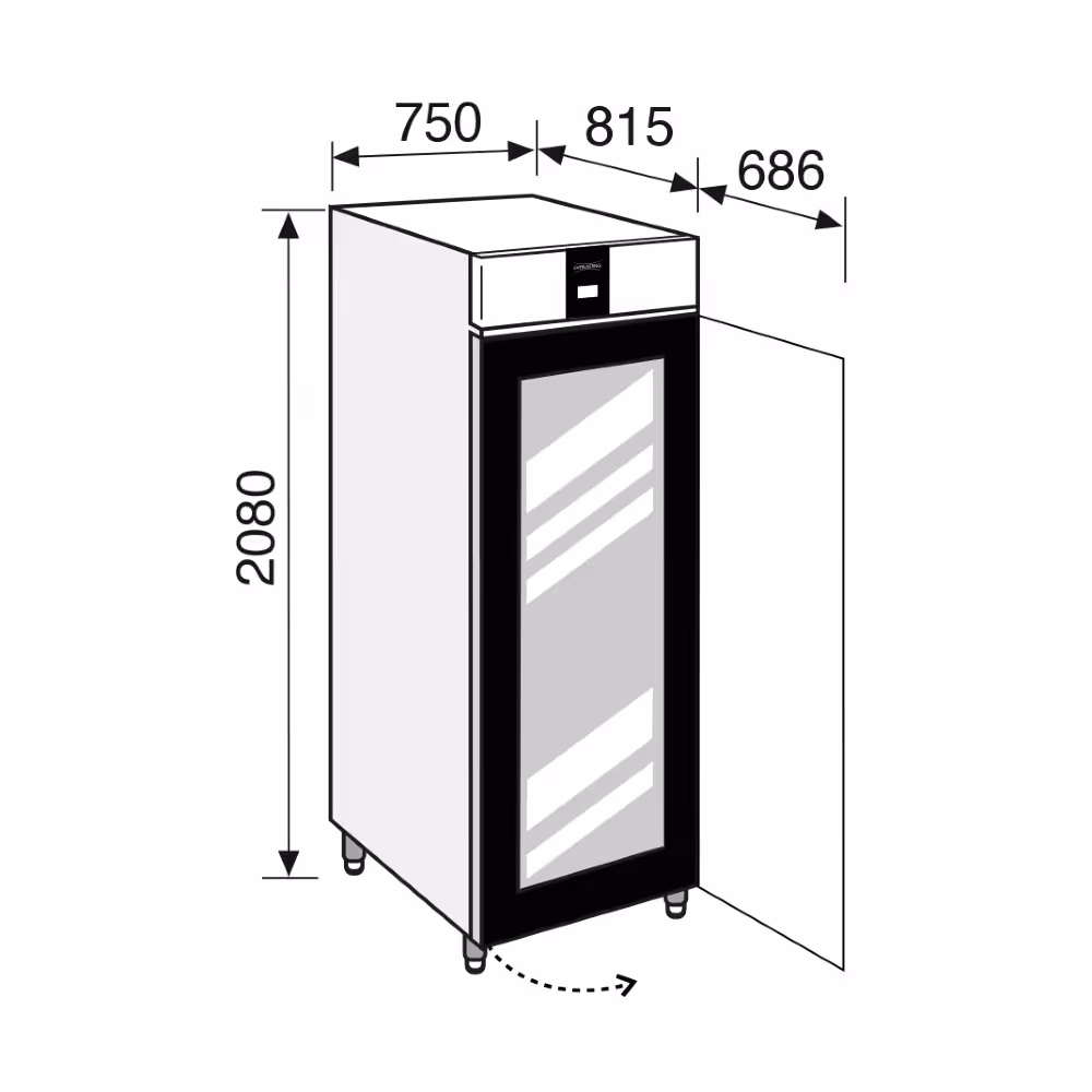 Everlasting PROFESSIONAL GN2/1 Fridge Upright Glass Door
