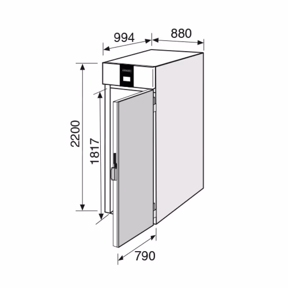 Everlasting ROLL-IN Fridge Upright Solid Door
