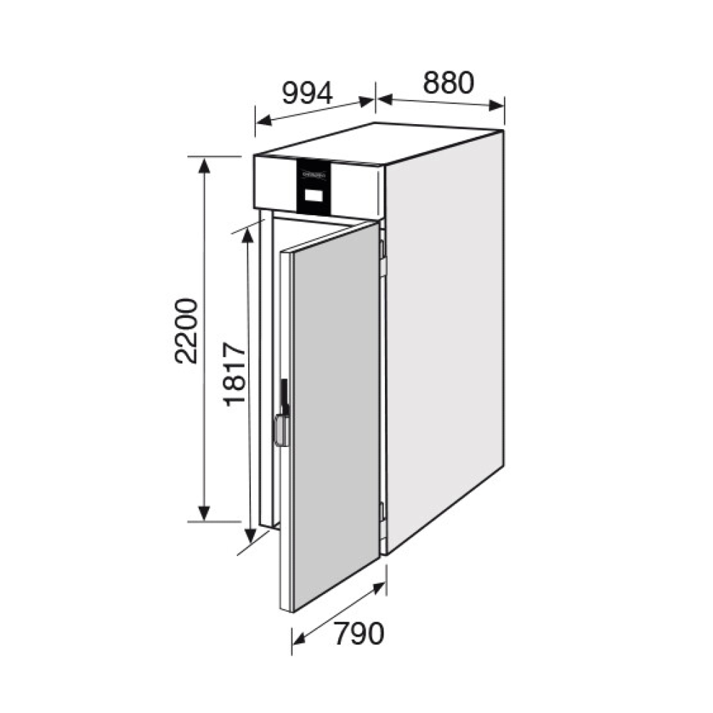 Everlasting ROLL-IN Fridge Upright Solid Door