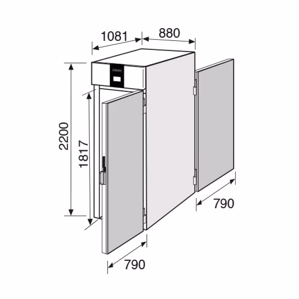 Everlasting ROLL-THROUGH Fridge Upright Solid 2 Door