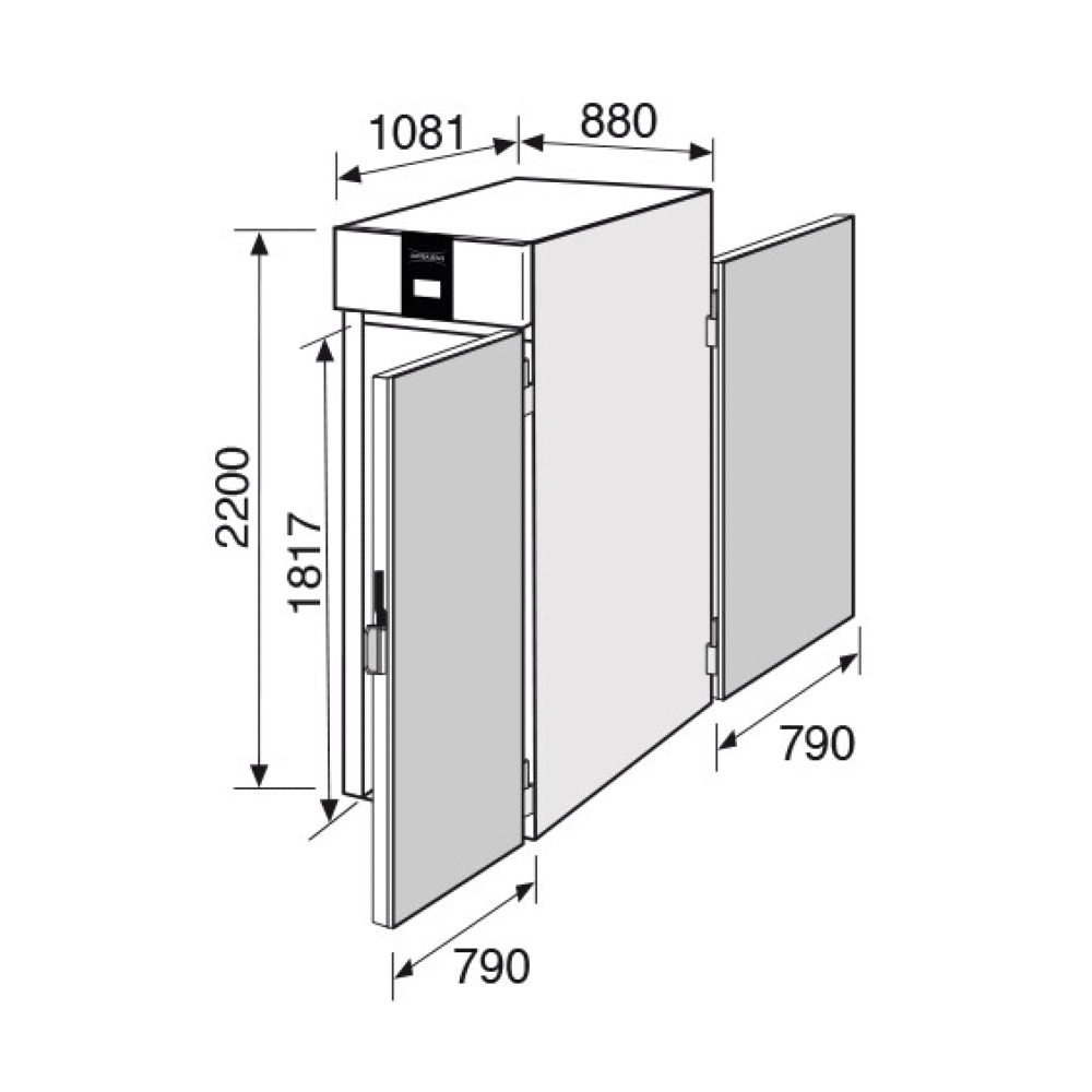 Everlasting ROLL-THROUGH Fridge Upright Solid 2 Door