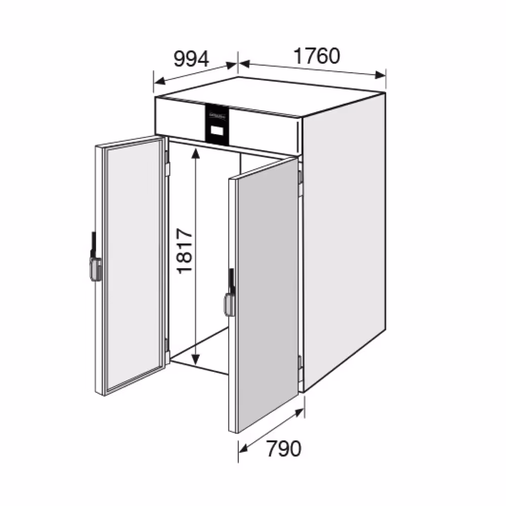 Everlasting ROLL-IN Fridge Upright Double Solid Door