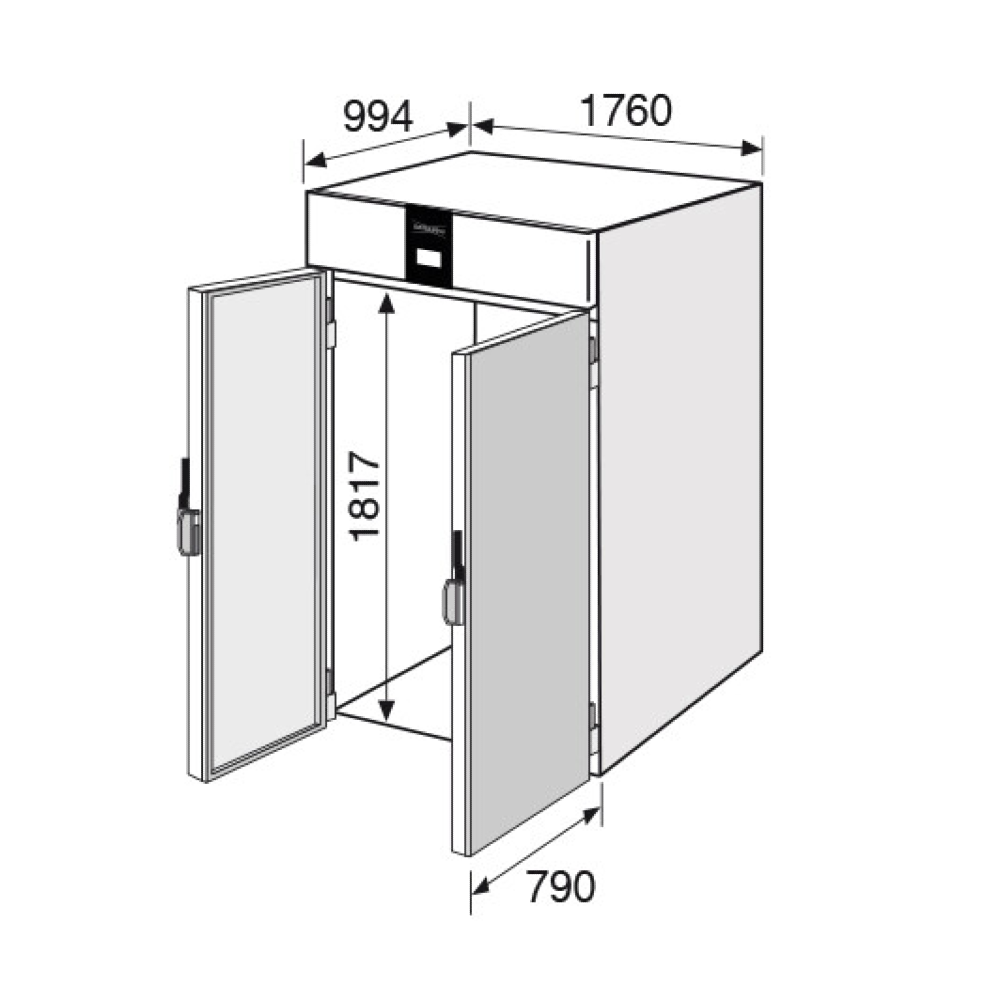 Everlasting ROLL-IN Fridge Upright Double Solid Door