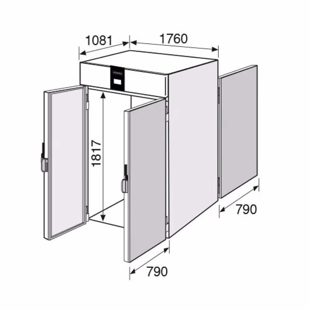 Everlasting ROLL-THROUGH Fridge Upright Glass 4 Door