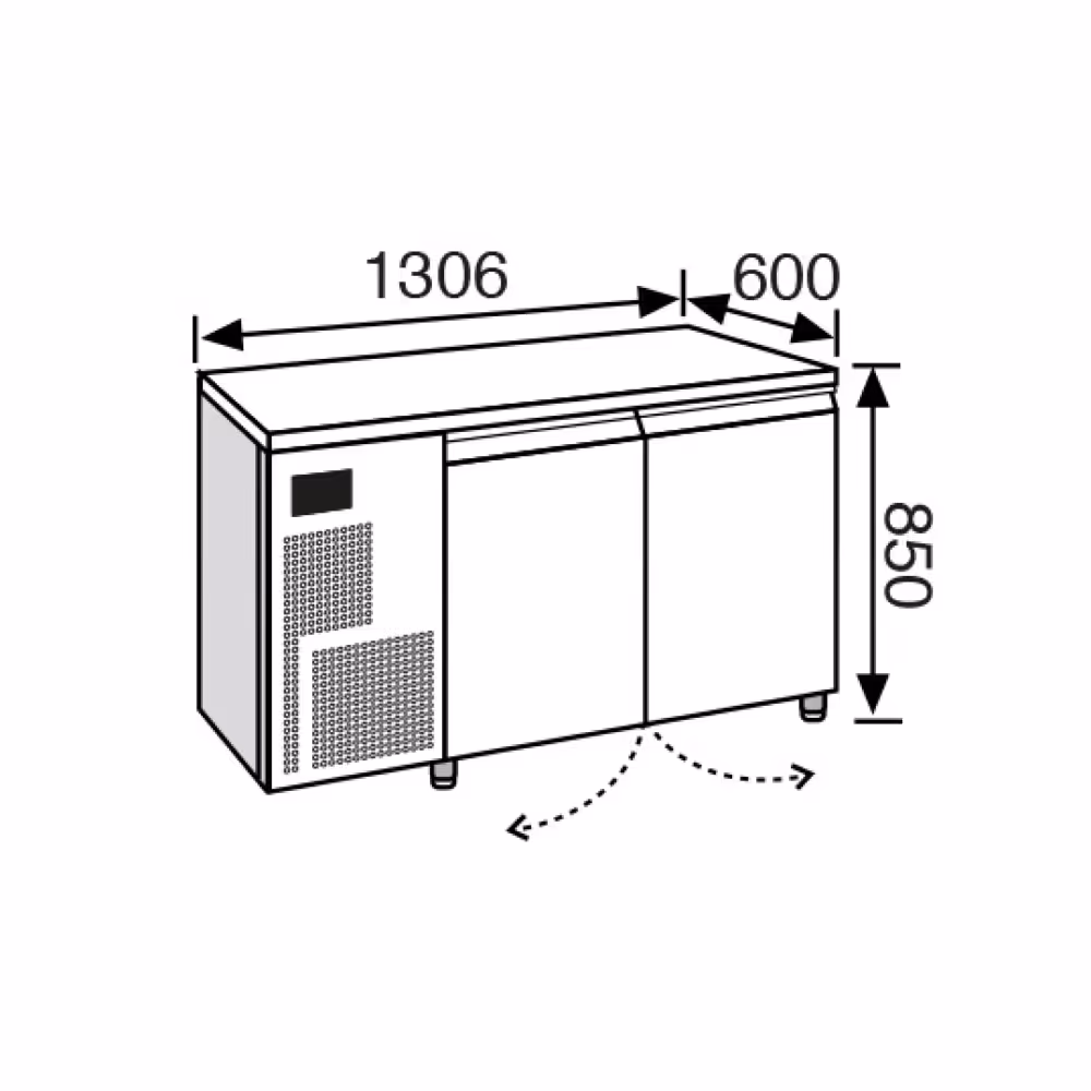 Everlasting PROFESSIONAL Slimline Fridge Under Counter 2 Door