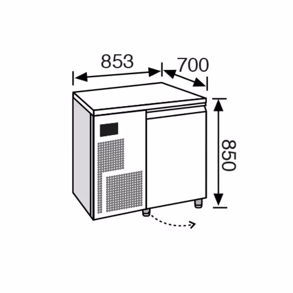 Everlasting PROFESSIONAL Fridge 70-85 Under Counter Single Door