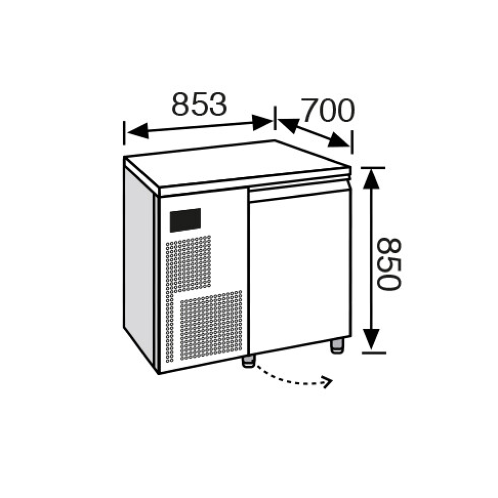 Everlasting PROFESSIONAL Fridge 70-85 Under Counter Single Door