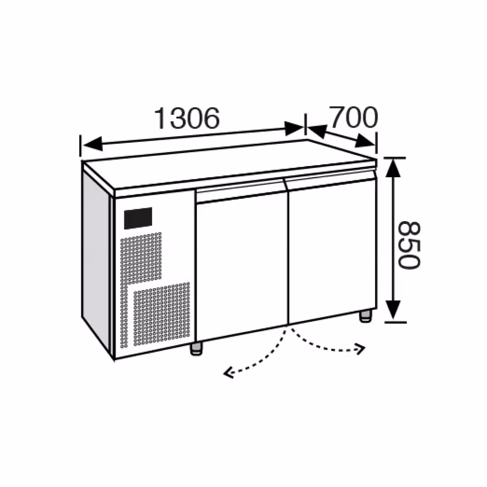 Everlasting PROFESSIONAL Fridge 70-85 Under Counter 2 Door