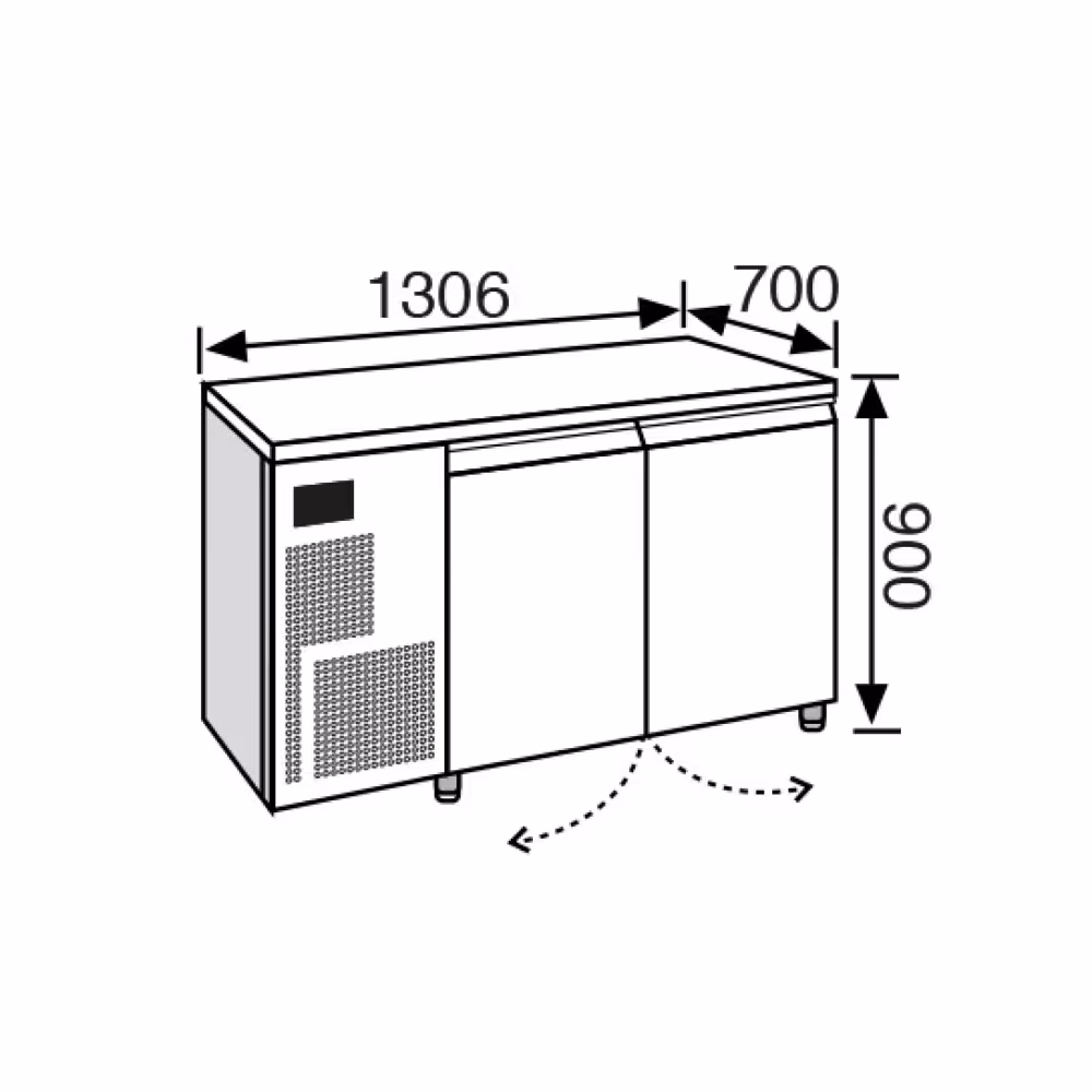 Everlasting PROFESSIONAL 70-90 Under Counter Fridge 2 Door