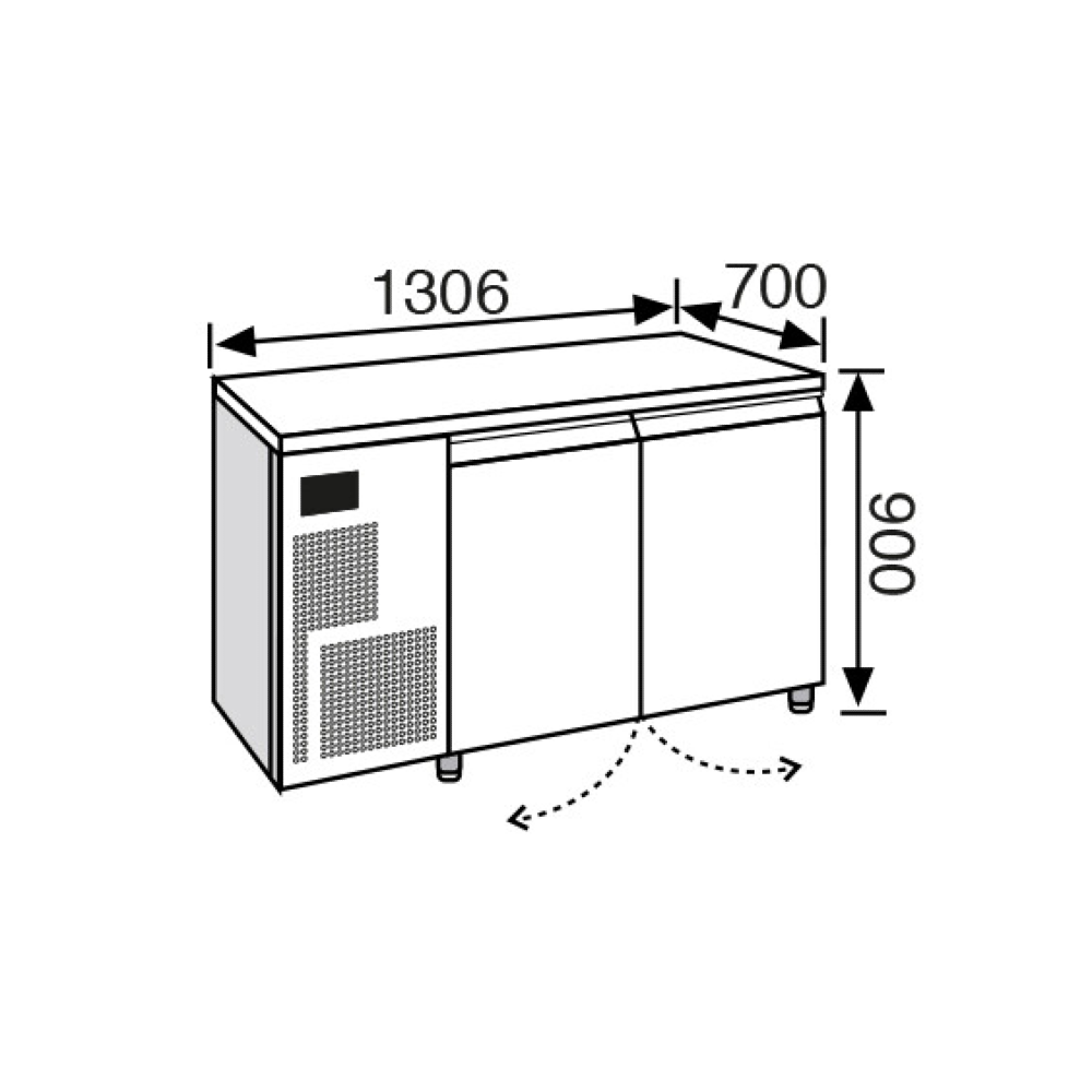 Everlasting PROFESSIONAL 70-90 Under Counter Freezer 2 Door